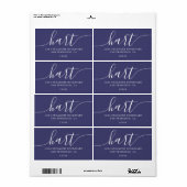 Moderne Navy Blue Familie Retouradres Etiket (Full Sheet)