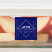 Moderne Navy Blue Geometrische Retouradres  Labels (Aangebracht)