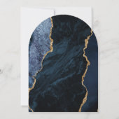 Moderne Navy Blue Gold Agaat Boog Huwelijk Kaart (Achterkant)