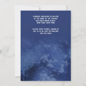 Moderne Navy Blue Grunge Star van David Bar Mitswa Kaart (Achterkant)