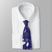 Moderne Navy Blue Kerst Stropdas (Gebonden)