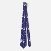Moderne Navy Blue Kerst Stropdas (Voorkant)