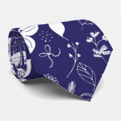 Moderne Navy Blue Kerst Stropdas (Opgerold)