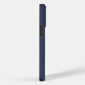 Moderne Navy Blue Monogram Naam Script iPhone Hoesje (Rechterkant)