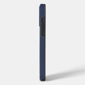 Moderne Navy Blue Monogram Naam Script iPhone Hoesje (Linkerkant)