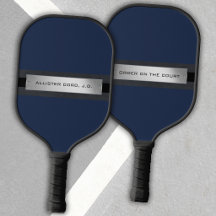 Moderne Navy Blue Monogram Pickleball voor Advocat