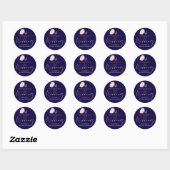 Moderne Navy Blue Roze Roze Gouden Trouwbudget Ronde Sticker (Vel)