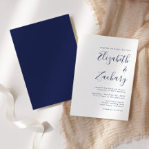 Moderne Navy Blue Script Trouw