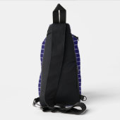 Moderne Navy Blue White Stripe Glitter Druppelen Sling Bag (Achterkant)