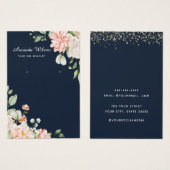 Moderne NAVY BLUSH FLORAL Oorbel Display kaart (Voorkant /achterkant)