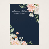 Moderne NAVY BLUSH FLORAL Oorbel Display kaart (Voorkant)