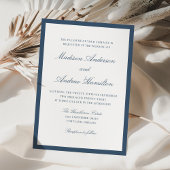 Moderne Navy Border Bruiloft Kaart