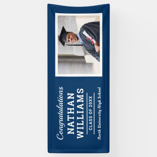 Moderne Navy Class van 2025 Custom Afstuderen Foto Spandoek (Verticaal)