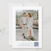 Moderne Navy Dubbele Rand 2 Foto Bruiloft Save The Date (Achterkant)
