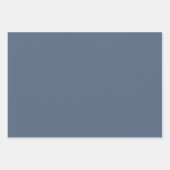 Moderne Navy Dusty Blue Floral Inpakpapier Vel (Voorkant 3)