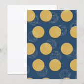 Moderne Navy en Gouden Stippen Bedankkaart (Voorkant / Achterkant)