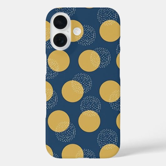 Moderne Navy en Gouden Stippen Case-Mate iPhone Case (Achterkant)