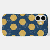 Moderne Navy en Gouden Stippen Case-Mate iPhone Case (Achterkant (horizontaal))