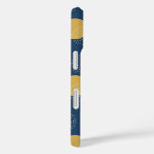 Moderne Navy en Gouden Stippen Case-Mate iPhone Case (Achterkant / Rechts)