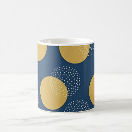 Moderne Navy en Gouden Stippen Koffiemok