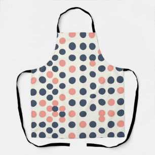 Moderne Navy en Perzik Geometrische Stippen  Schort