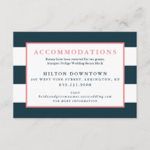 Moderne Navy en White Stripe bruiloft accommodatie