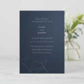 Moderne Navy Geometrische Lijn Kunst Bruiloft Kaart (Staand voorkant)