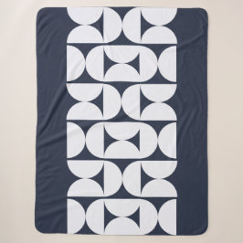 Moderne Navy Geometrische Sherpa Deken