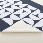 Moderne Navy Geometrische Sherpa Deken (3/4)