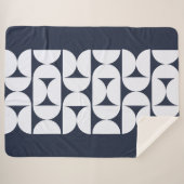 Moderne Navy Geometrische Sherpa Deken (Voorkant (horizontaal))