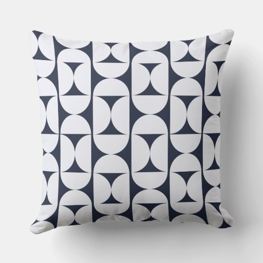 Moderne Navy Geometrische Worpkussen Kussen (Achterkant)