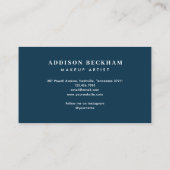 Moderne Navy Gold Abstracte Waterverf Visitekaartje (Achterkant)