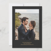 Moderne Navy Gold Agate Foto Donker Save The Date (Achterkant)