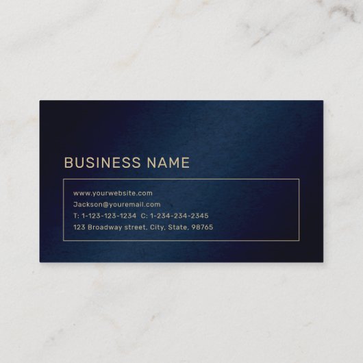 Moderne Navy Gold Custom Monogram Professional Visitekaartje (Achterkant)