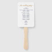 Moderne 'Navy Gold Script Minimal Wedding Programm Handwaaier (Achterkant)