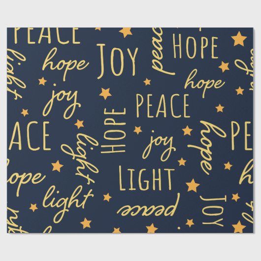 Moderne Navy & Goud Kerst Script Cadeaupapier (Vlak)