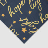 Moderne Navy & Goud Kerst Script Decoupage Tissuepapier (Detail)