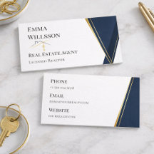 Moderne Navy Goud Luxe Makelaar Branding