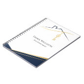 Moderne Navy Goud Luxe Makelaar Vastgoed Agent Notitieboek (Linkerzijde)