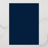 Moderne Navy Gouden Afsluitingsfeest  Folie Uitnodiging (Achterkant)