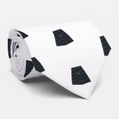 Moderne Navy & Gouden Diagonaal Gestreepte Das met (Opgerold)