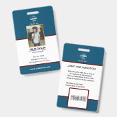 Moderne Navy ID Kaart met Foto & Logo Badge (Voor- en achterkant)