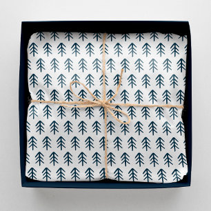 Moderne Navy Kerstboom Patroon Tissuepapier