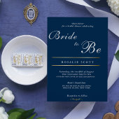 Moderne Navy klassieke bruid bruidsfeest Feestdagenkaart