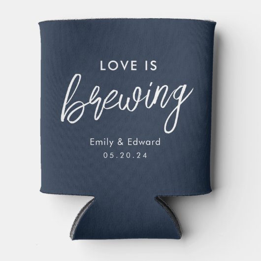 Moderne Navy Love is Brouwen huwelijksgunst Blikjeskoeler (Voorkant)