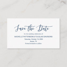 Moderne Navy minimalism font Wedding Save the date