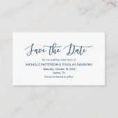 Moderne Navy minimalism font Wedding Save the date Informatiekaartje (Voorkant)