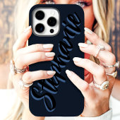 Moderne Navy Minimalistische Script Naam Case-Mate iPhone Case