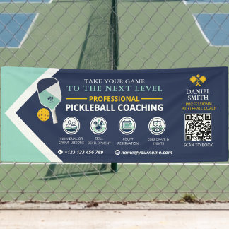 Moderne Navy Mint Pickleball Club Coachlessen Spandoek
