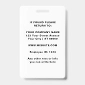 Moderne Navy Personeelsfoto ID-badge Badge (Achterkant)